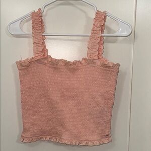 Guess Pink Ruffled Sleeveless Tank Top New without label Size L